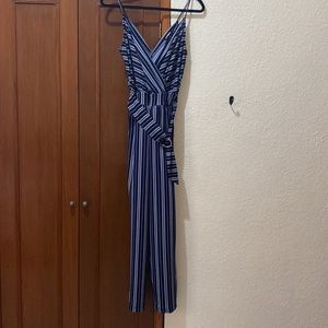 Express Navy Stripes Jumpsuit Size S